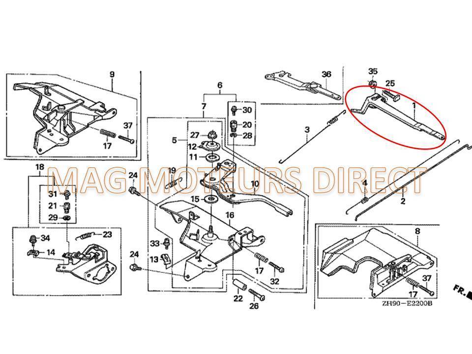Cancanle Kit de Ressort de Tige de bielle de régulateur de Levier de Bras de Commande daccélérateur pour Honda 4 Temps GX240 GX270 8HP 9HP Moteur 